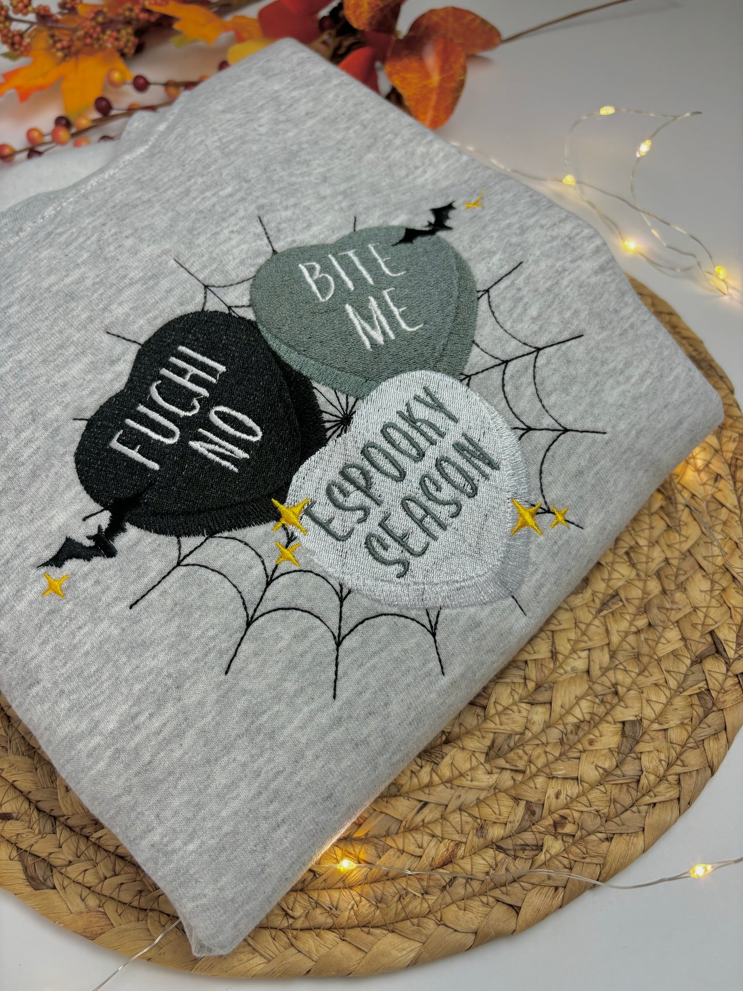 Fuchi No Candy Hearts Ash Grey Sweatshirt