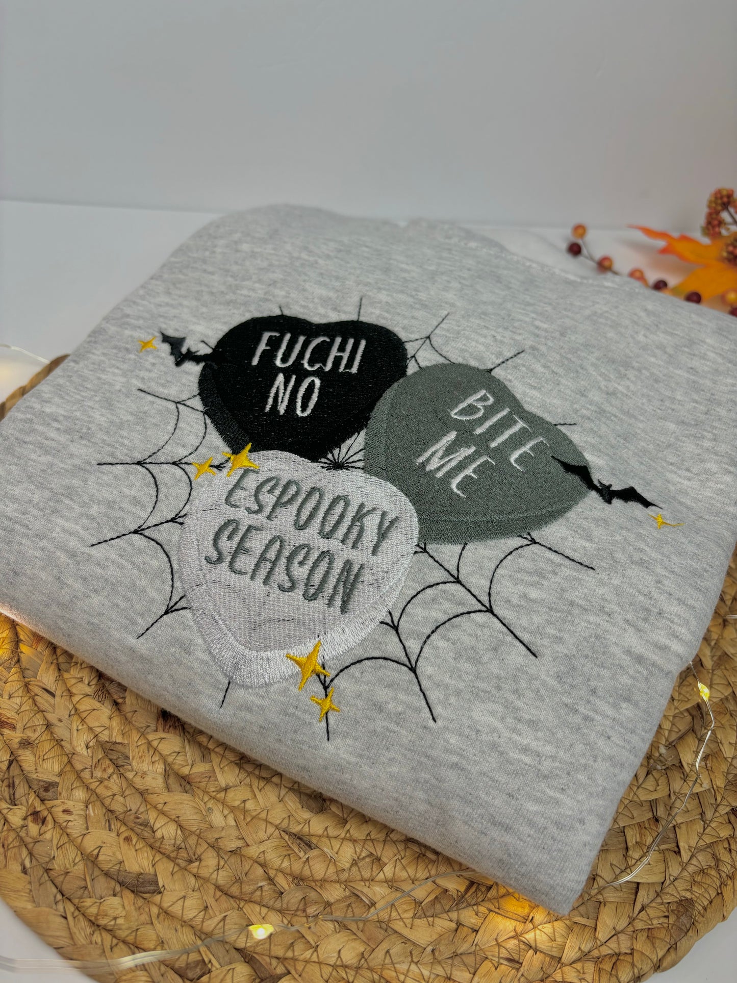 Fuchi No Candy Hearts Ash Grey Sweatshirt