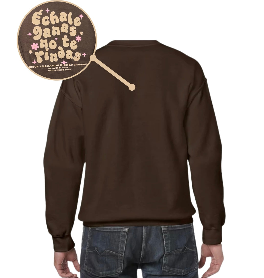Brown Echale Ganas Crewneck