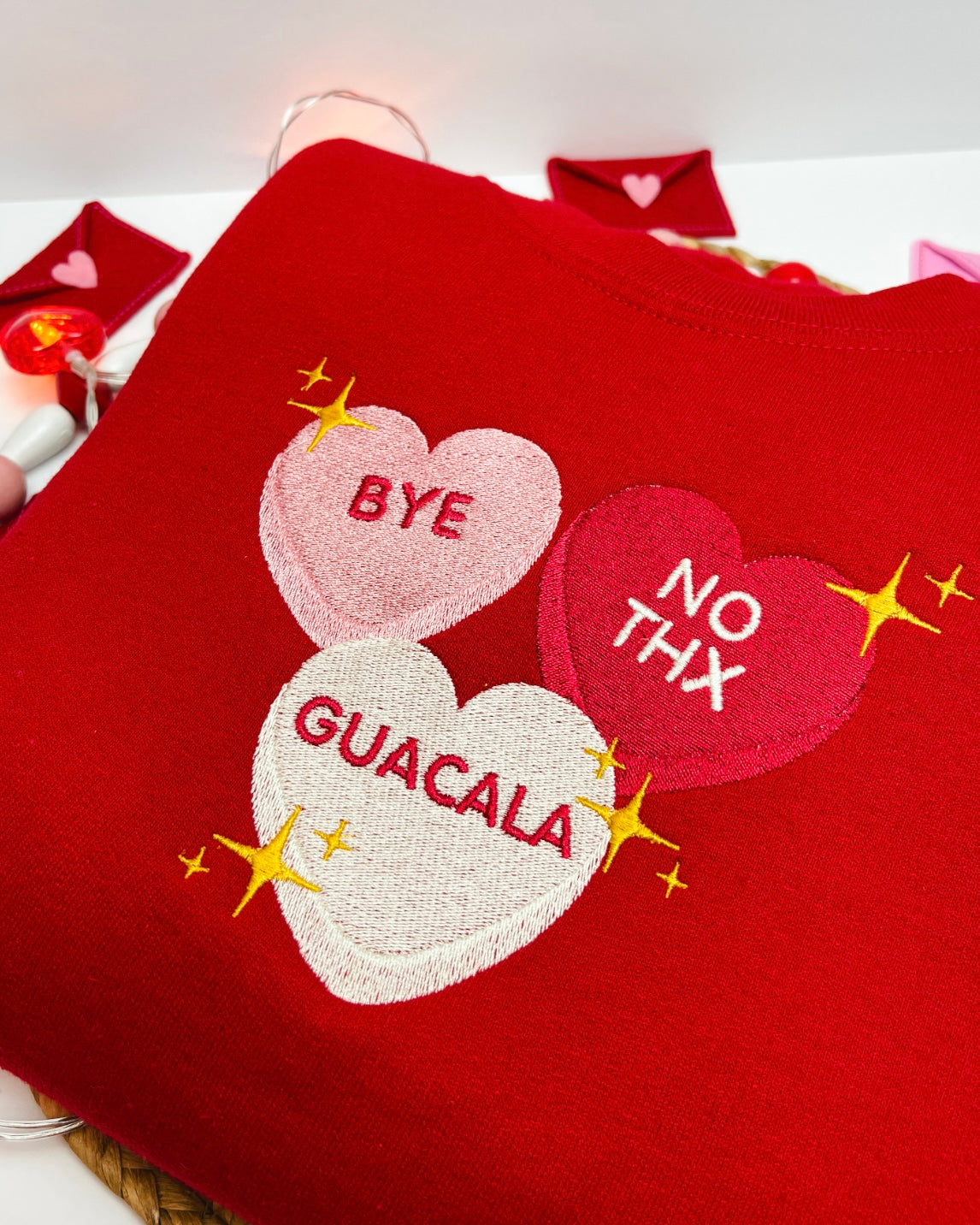 Red Candy Hearts Latin Inspired Sweatshirt