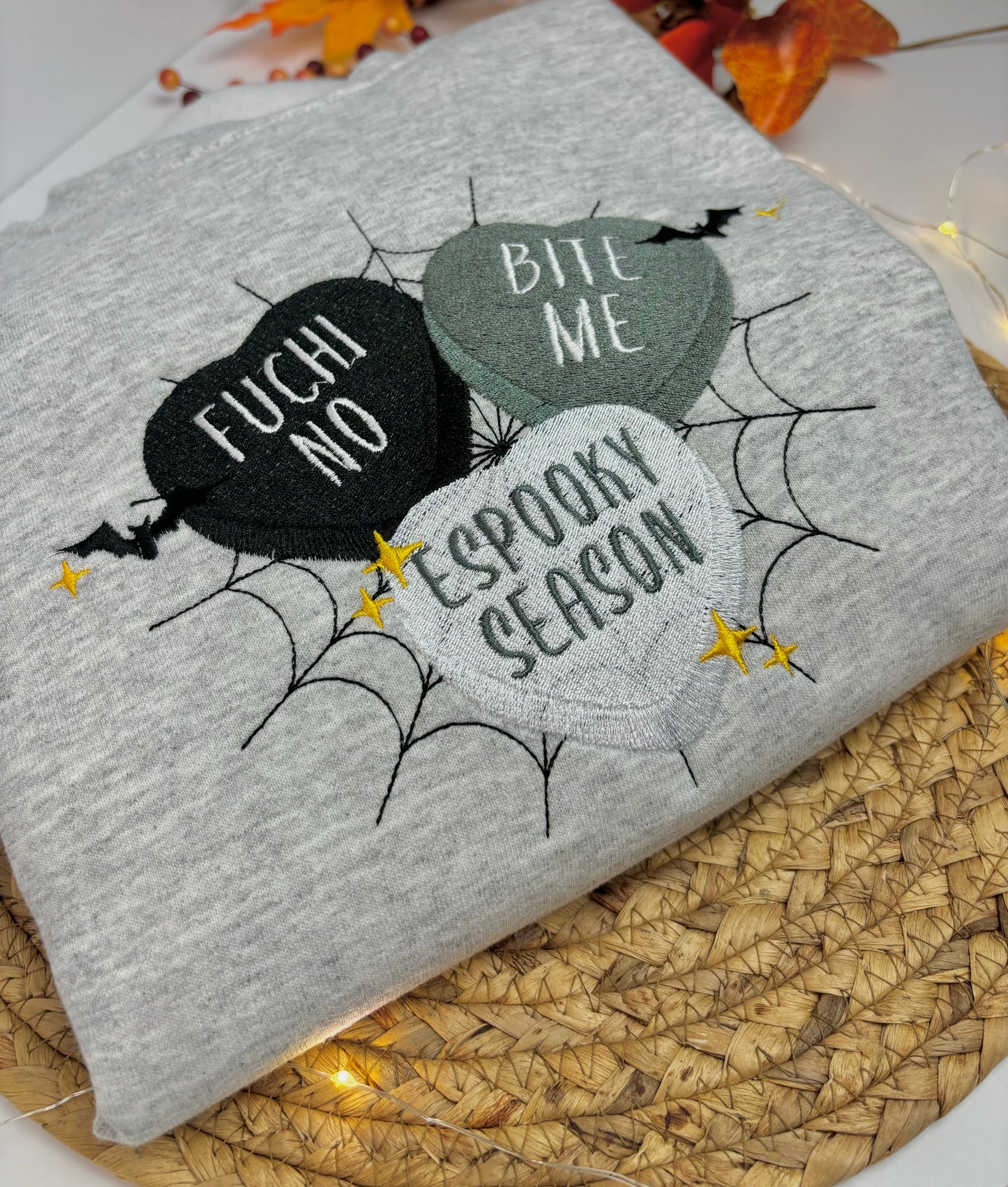 Fuchi No Candy Hearts Ash Grey Sweatshirt