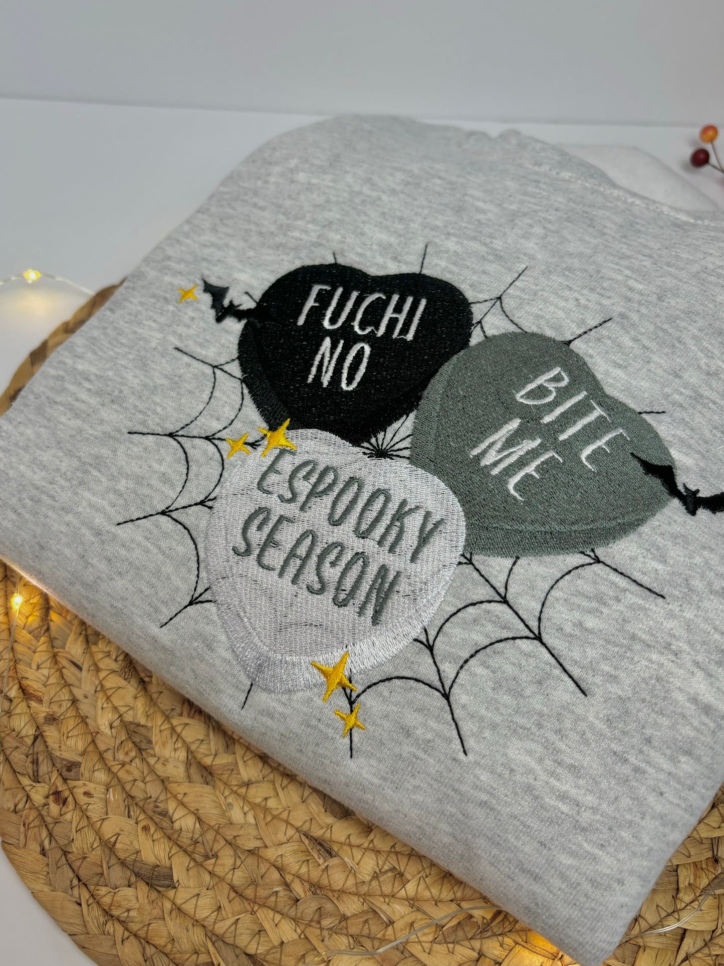 Fuchi No Candy Hearts Ash Grey Sweatshirt