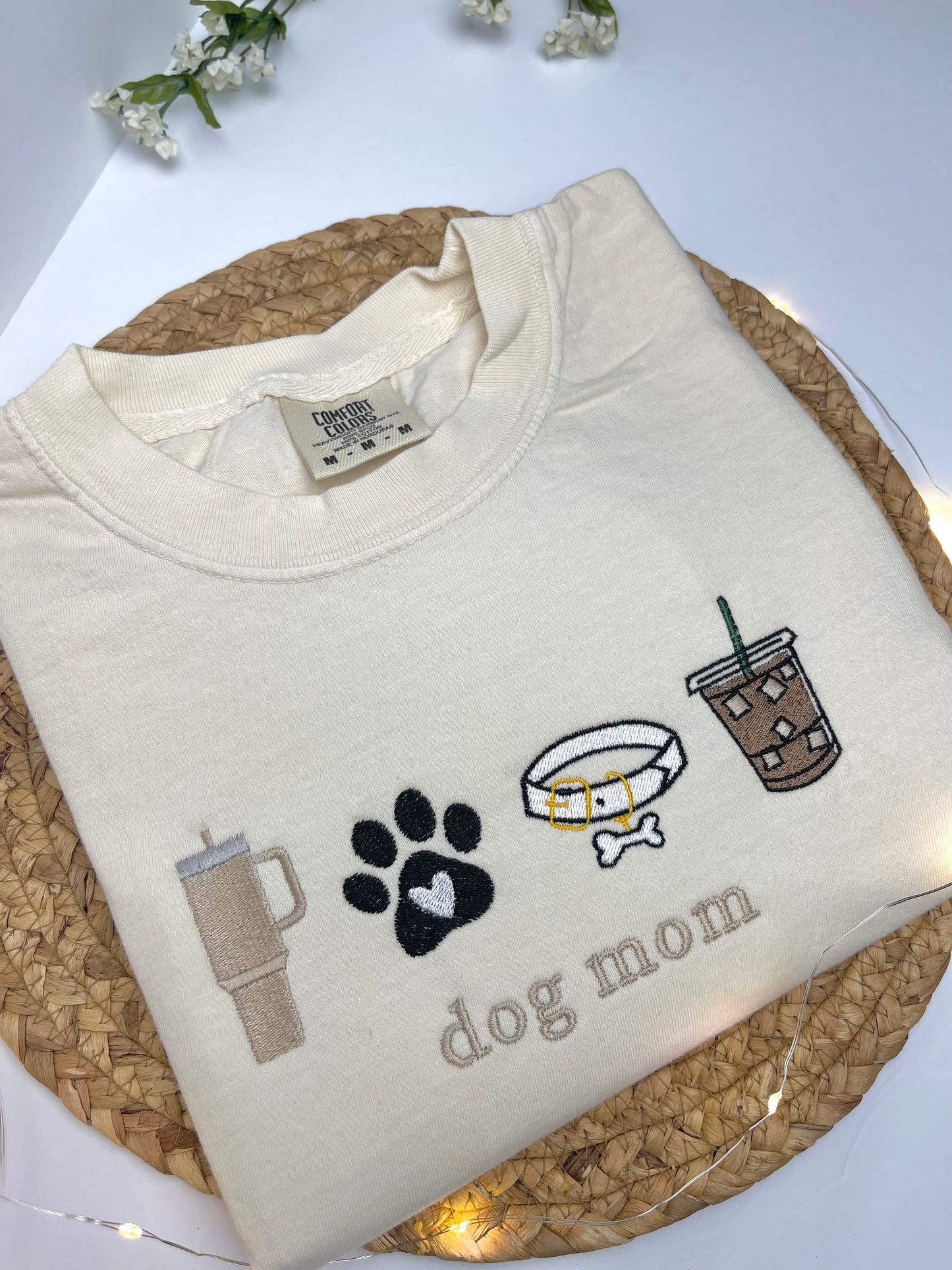 Dog Mom Embroidered Tee