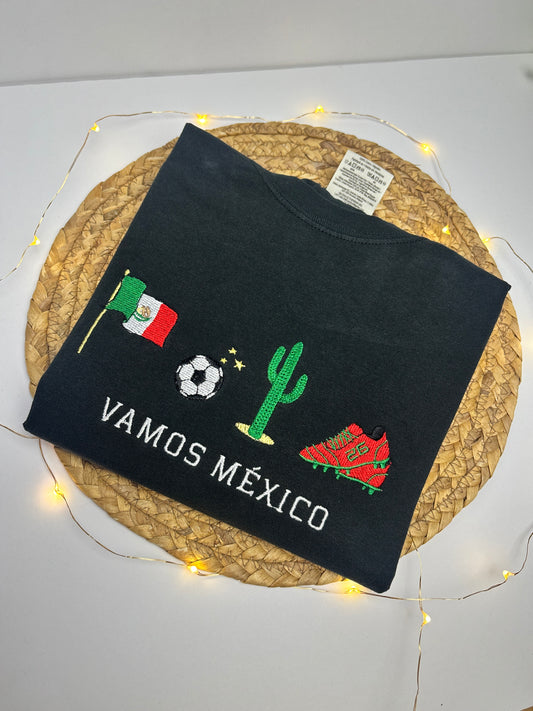 Unisex Adult Vamos México Embroidered Shirt