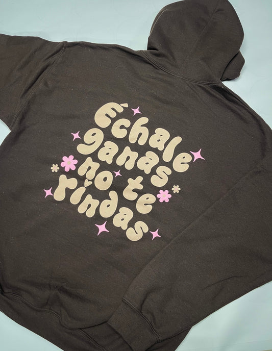 Brown Échale Ganas Hoodie