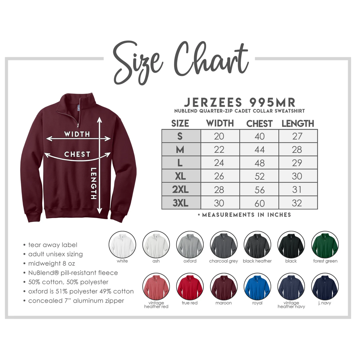 Personalized Quarter Zip, Custom Logo Text Embroidered Sweatshirt