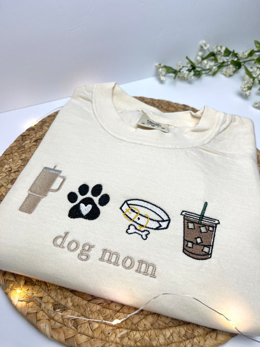 Dog Mom Embroidered Tee