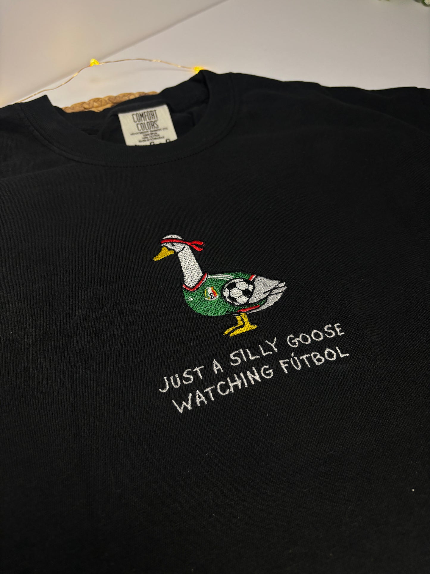 Unisex Futbol Mexico Goose Embroidered Shirt