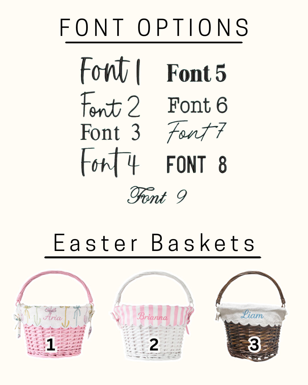 Custom Embroidered Willow Easter Basket, 11.5” x 8”