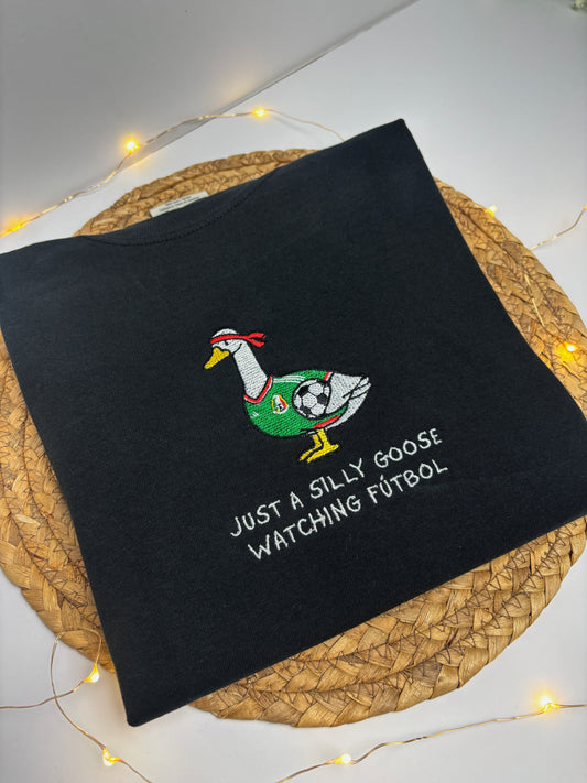 Unisex Futbol Mexico Goose Embroidered Shirt