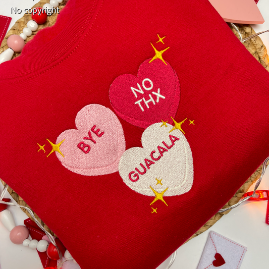 Red Candy Hearts Latin Inspired Sweatshirt